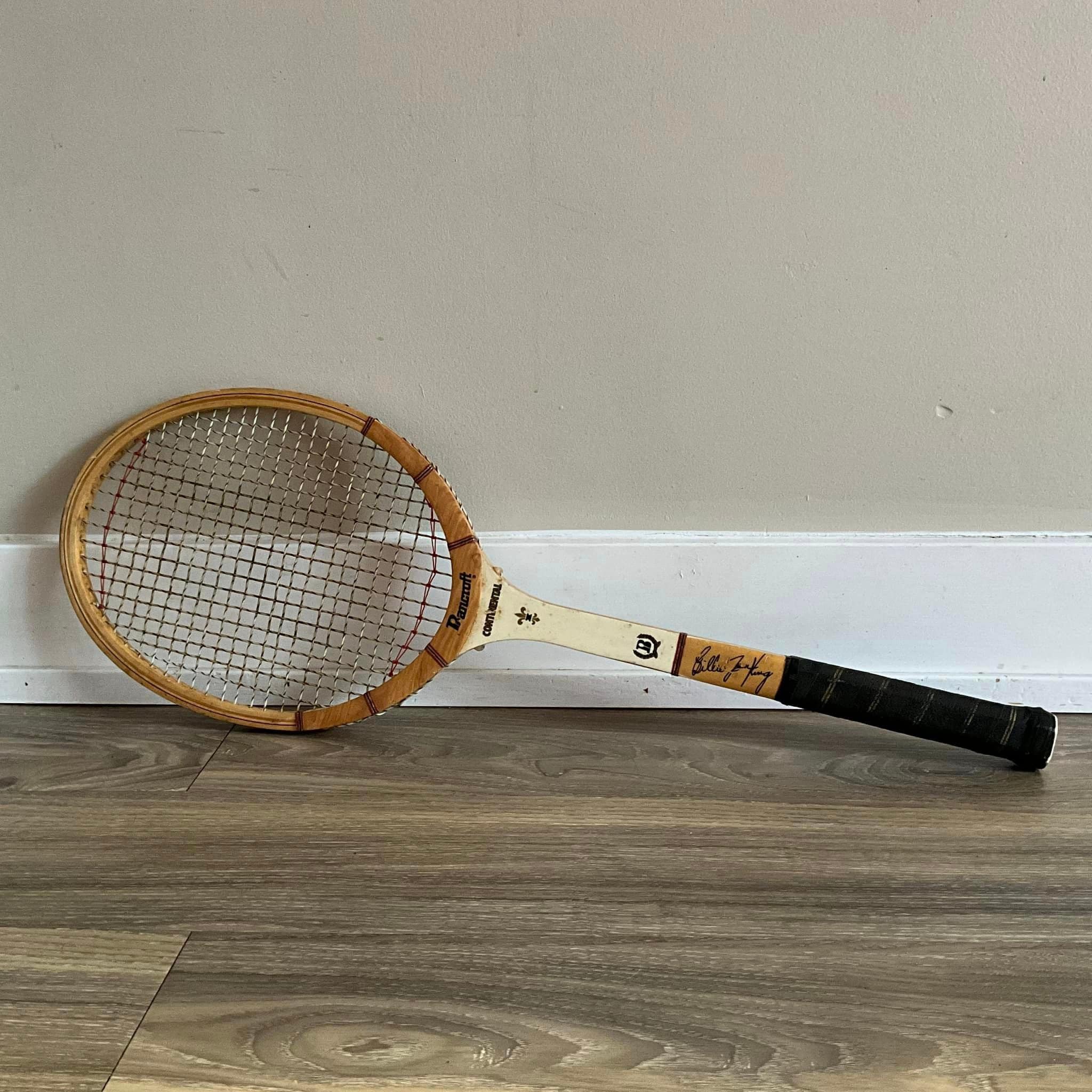 Vintage Bancroft Autograph Wood Tennis Racket: Sports Memorabilia Decor