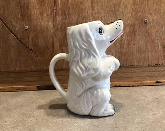 Vintage White Dog Creamer or Pitcher Made in Japan