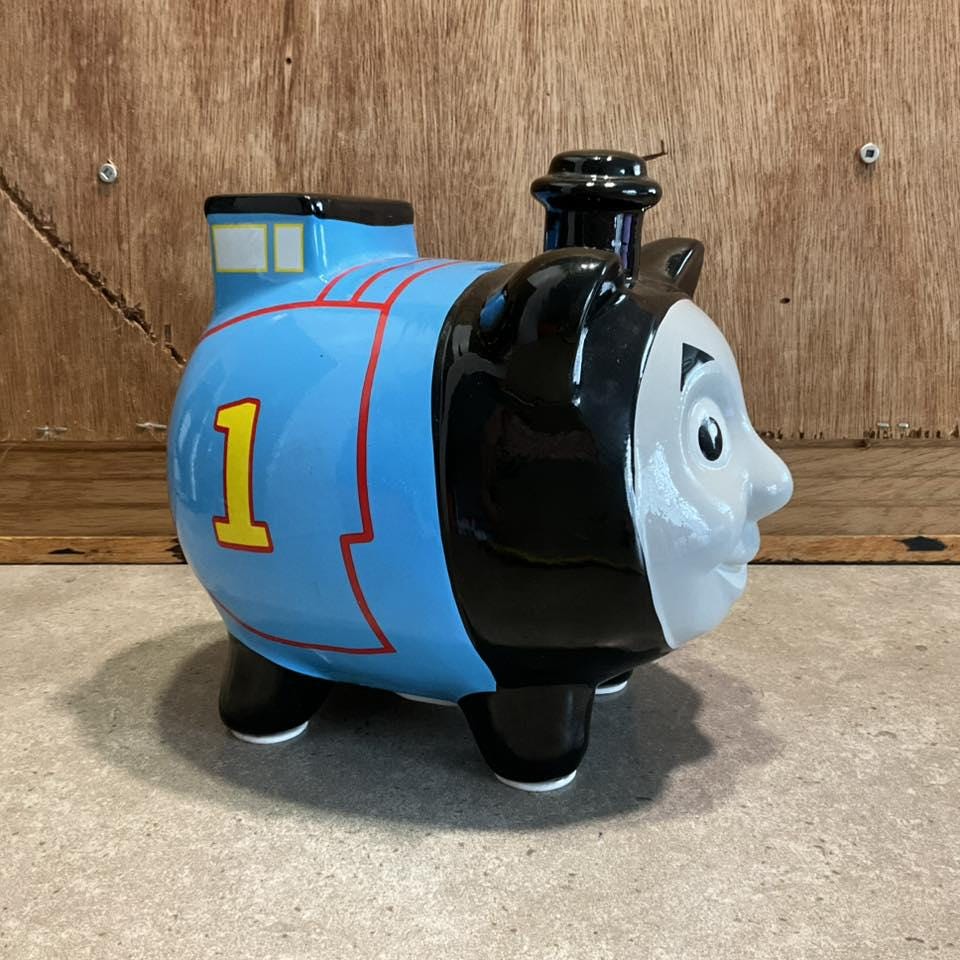 Thomas the Tank Engine Piggy Bank: Blue Ceramic Coin Deposit - Etsy
