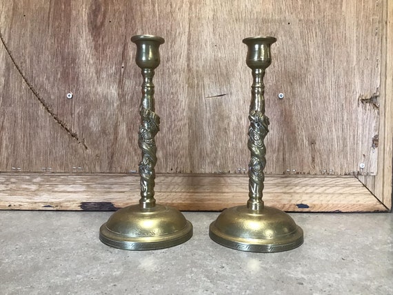 Vintage Brass Candlesticks Chinese Dragon Design China Candlestick Holder  Wrapped Serpent Stem Set of Two Etched Candle Holders Decor -  Canada
