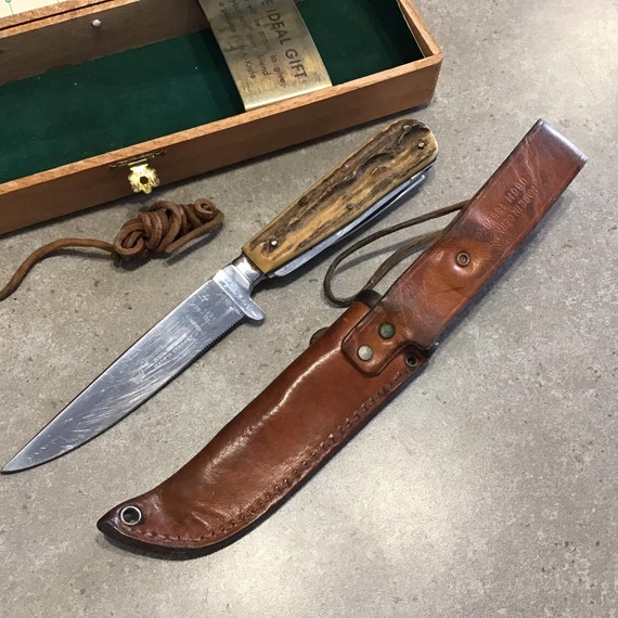 Puma Stag Handle Gamekeeper Knife: Solingen Germany, Wood Box