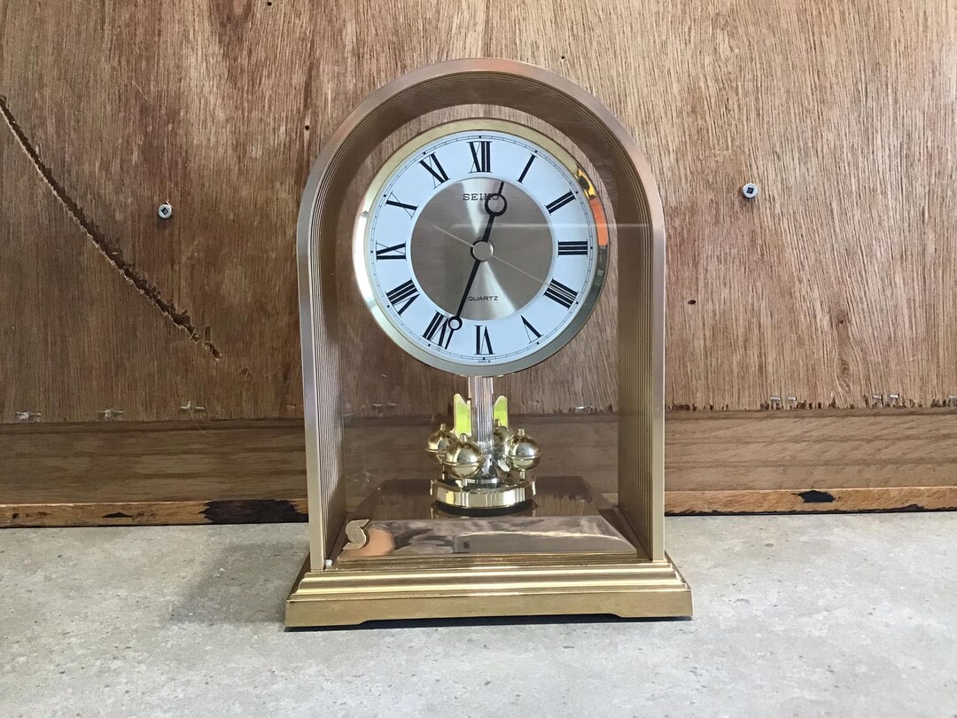 Vintage Metal Gold Tone Mantel Clock. Seiko, Japan, Collectables, Clock