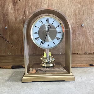 Vintage Metal Gold Tone Mantel Clock. Seiko, Japan, Collectables, Clock Collector, Home Decor, Home Accents