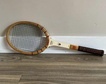 Vintage Wilson Jack Kramer Wood Tennis Racquet: Cowhide Grip
