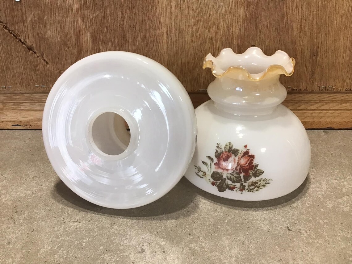 2 Vintage Glass Lamp Shades Table Lamps Lamp Shade 5.3 Inch Etsy