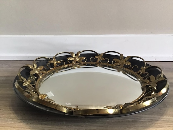 イギリス vintage mirror 鏡 イギリス エッチングカラーミラー アンティーク 鏡 壁掛け 西洋 英国 切子