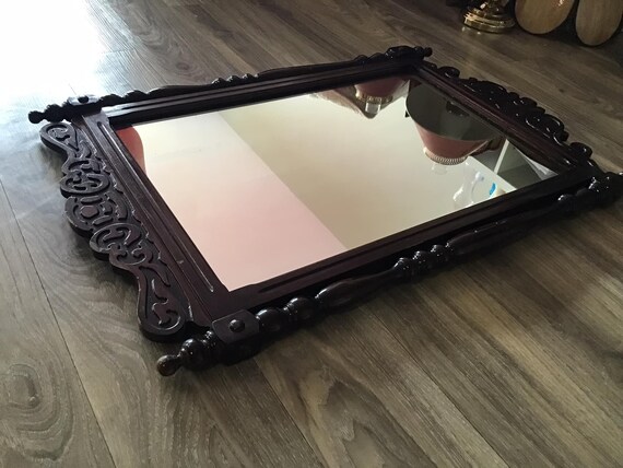 アンティーク木彫り壁掛けミラー - Etsy 日本