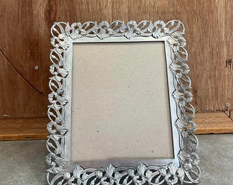 ヴィンテージ シーガル ピューター フォトフレーム - 花柄デザイン