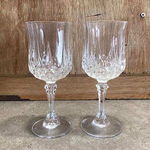 2 verres vintage en Cristal d&#39;Arques Verres à vin en cristal de Paris France Verre