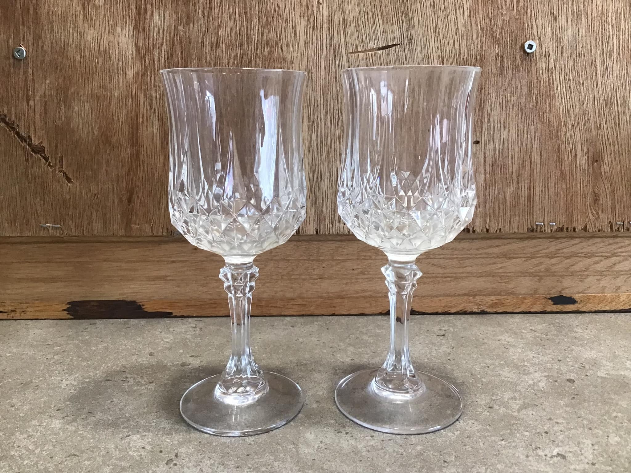 2 verres vintage en Cristal d'Arques Verres Ă vin en cristal de Paris France Verre