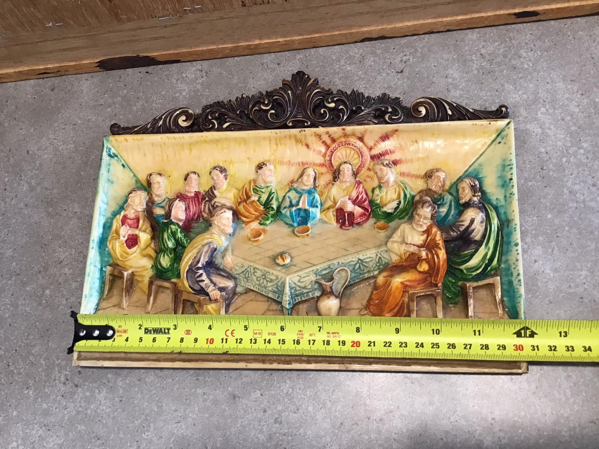 Vintage Italian Last Supper Wall Plaque - Wall Hanging Scene - Hand ...