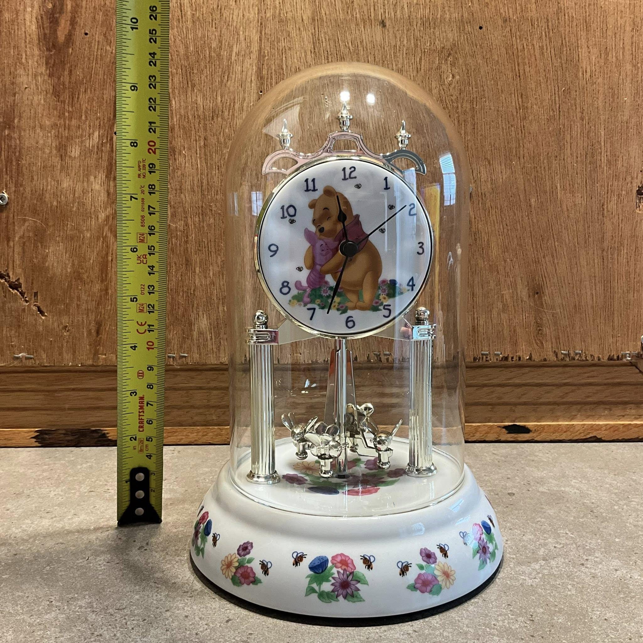 Winnie the Pooh Disney Porcelain Dome Clock With Honey Bees and