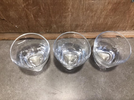 Triangle Base Drinking Glasses - Heavy Base Glass Set of 3 - Etsy