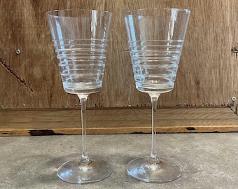 Ensemble de 2 verres à vin blanc SIXTIES Rondo, cristal, NACHTMANN, Allemagne - RARE