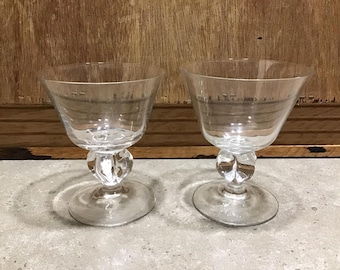 Vintage Cocktail Glasses: Twisted Stem Dessert Cups, Set of 2