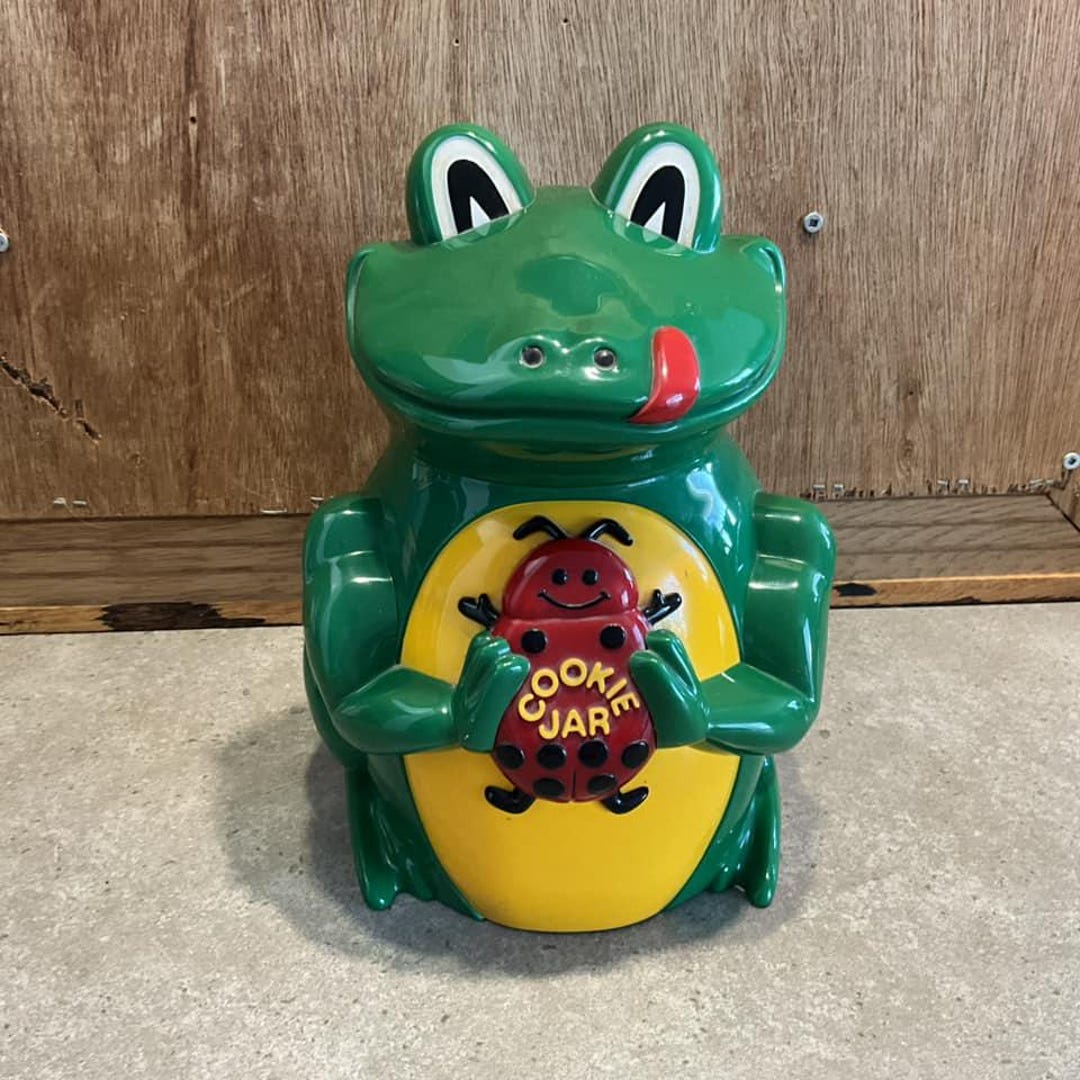 Vintage Frog Cookie Jar 1998 Plastic - Etsy Canada