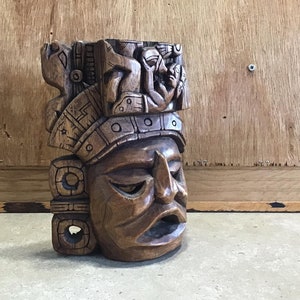 Vintage Wall Aztec mask, Inca mask, Mayan mask, wooden mask, Inca decor, Mayan decor, Aztec decordioses of the Mayan, Mayan totem