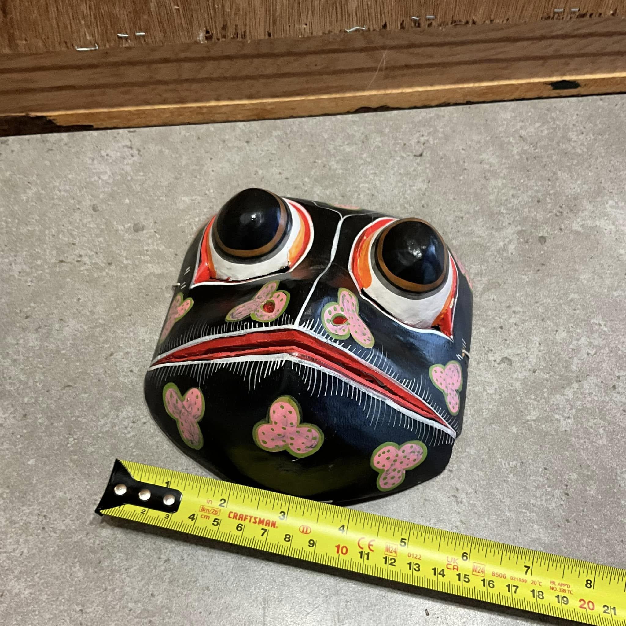 Vintage Balinese Wooden Frog Mask: Folk Art Wall Hanging - Etsy Israel