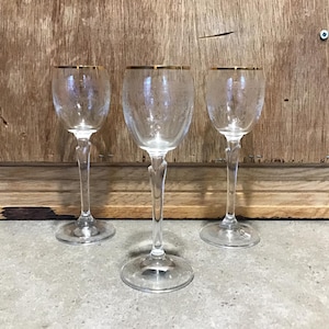 Vintage Etched Crystal Liqueur Glasses - Set of 3 Fluted Cordials