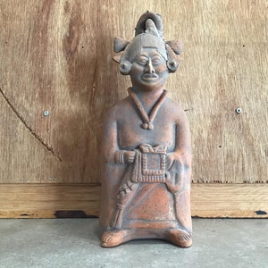 Figura precolombiana di Acapulco Statua di argilla Maya Azteca Figurina Inca Antica effigie