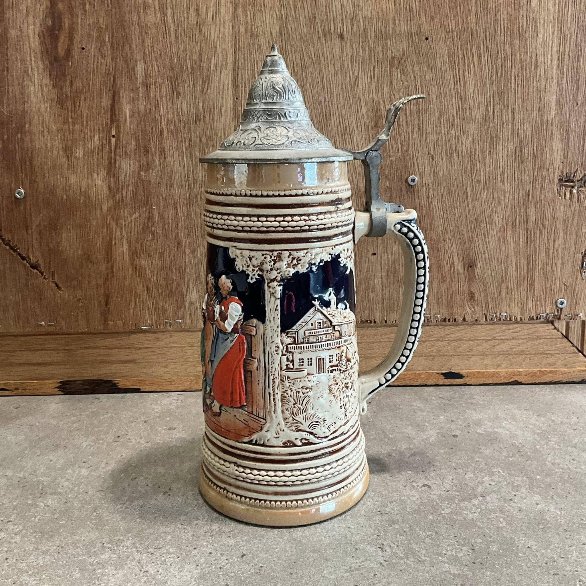 ヴィンテージ セラミック 蓋付き ドイツ製 ビールジョッキ - Etsy 日本