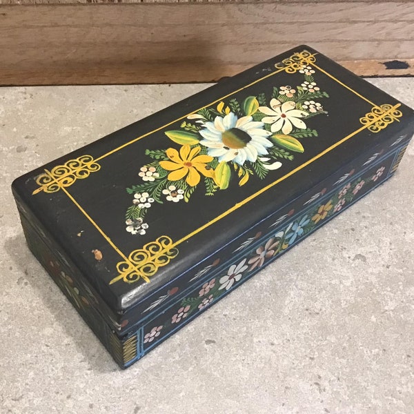 Painted Wood Box Etsy