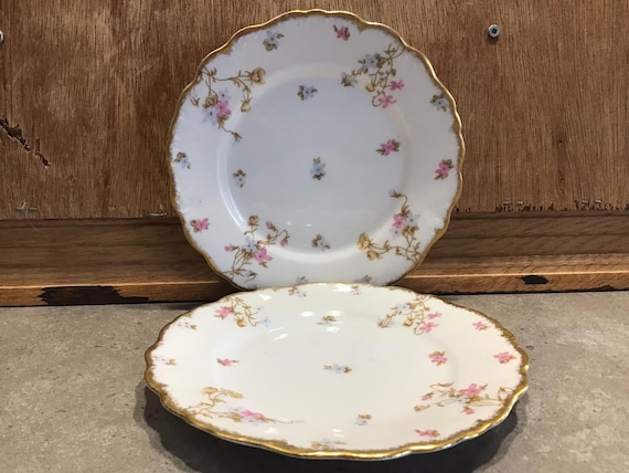Antique Limoges France, Elite Works, Salad Plate, Floral, Gold - Etsy