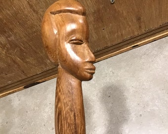 Vintage Carved Wood Head African Art Africa Knife - Etsy