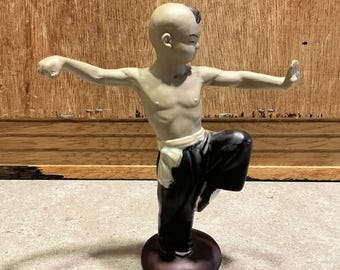 ヴィンテージ中国太極拳マッドマン釉薬人形、中国万江 - Etsy 日本
