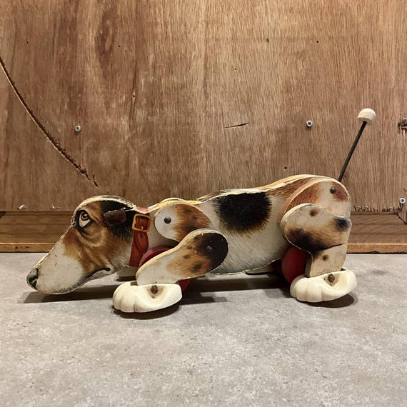 Vintage Fisher Price Snoopy Sniffer Hound 1960+ Pull Toy