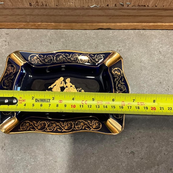 リモージュ カステル 陶磁器 馬の置物 コバルトブルー 22K金塗装