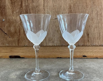 Vintage Cristal JG Durand Tulip Wine Glasses - Made in France (set