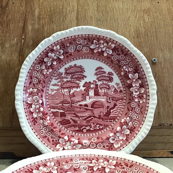 Spode Copeland Tower 大皿 ヴィンテージ Vintage Spode Tower Luncheon Plate Pink Copeland China - Etsy