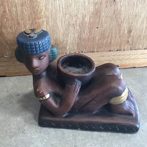 Vintage Chacmool Chac Mool Mayan Reclining Figurine Mexico Statue Sculpture Art Pottery God Of Rain