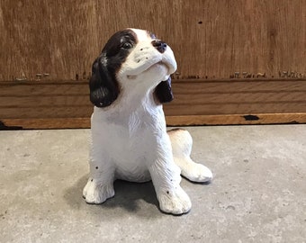 コッカースパニエル犬の置物 黒 白 5.5インチ - Etsy 日本