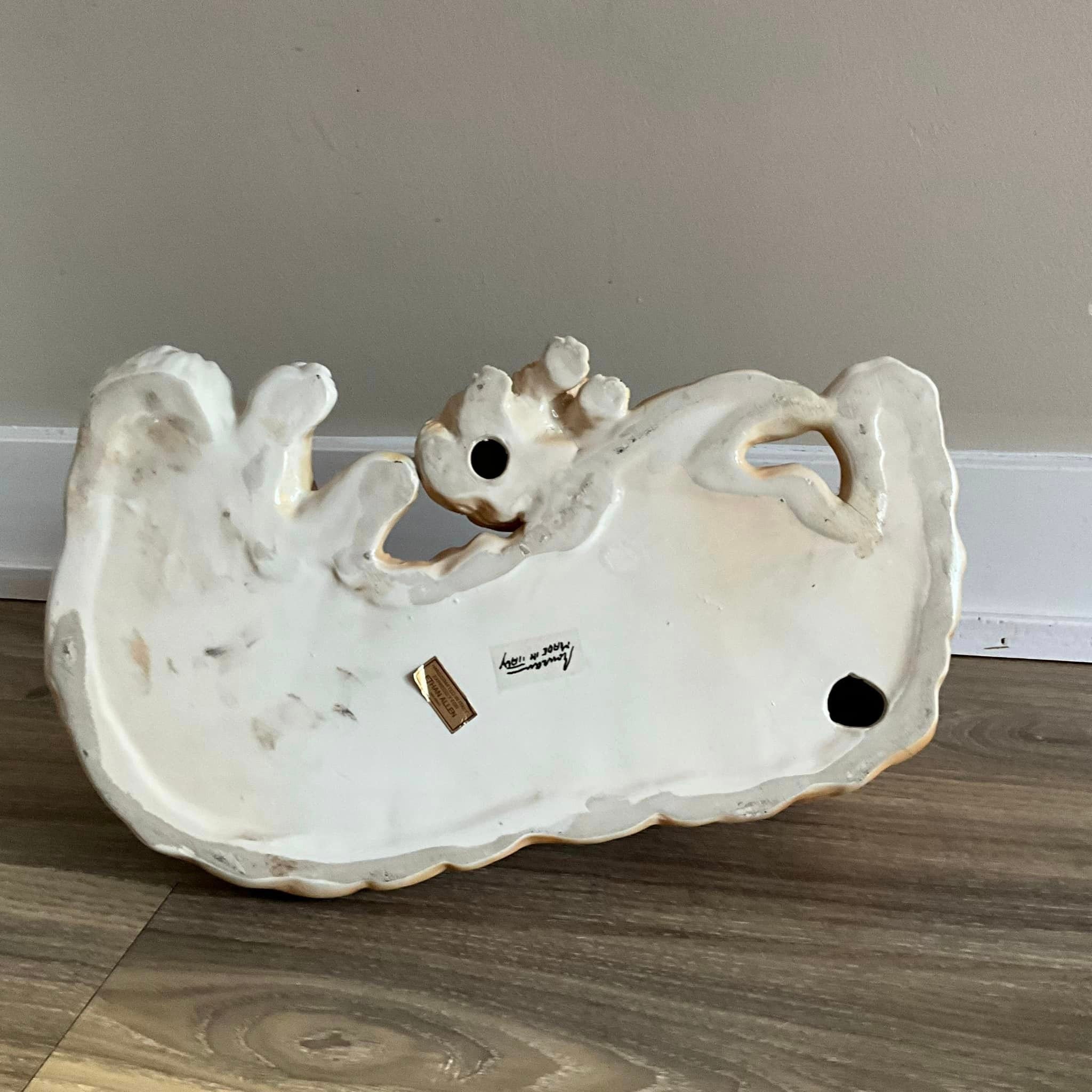 Vintage Ronzan Ceramic Cat Statue: Large Persian Cat Figurine