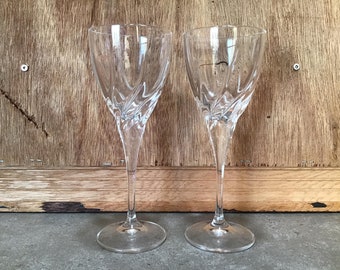 Set of 2 Schott Zwiesel 24% Lead Crystal Champagne Flutes Vintage Wine Glass  Crystal Barware 