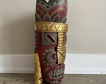 ヴィンテージの木製彫刻フォークとスプーンセット：70年代のキッチン壁