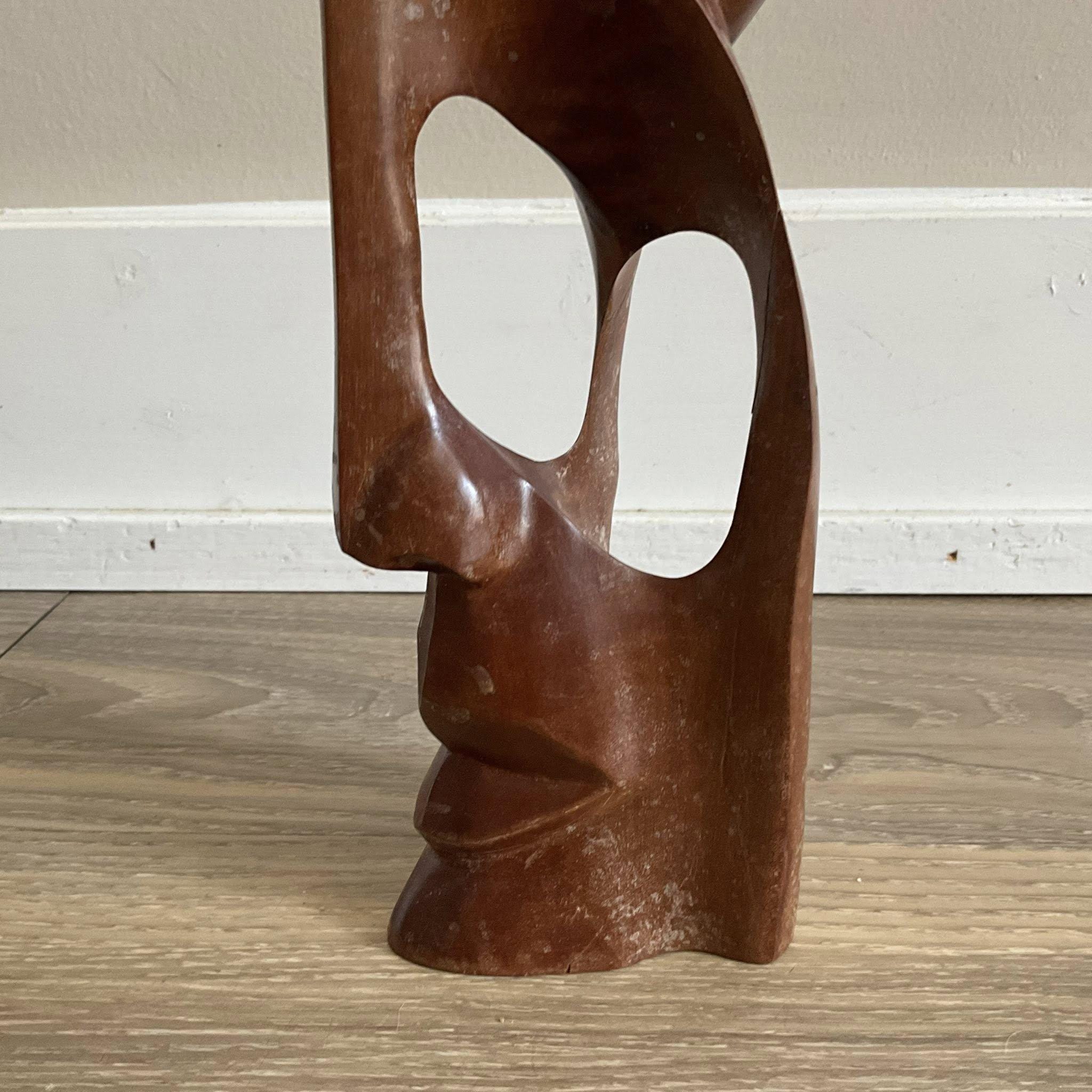 MCM モダニスト抽象バイオモルフィック木製フィギュア彫刻 高さ16.2