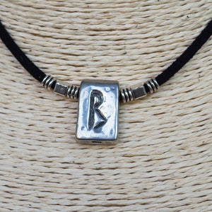 Berkana Rune Necklace Futhark Talisman Sign Viking Necklace Nordic Necklace Boho Choker Black Suede Necklace Gift for Her