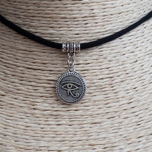 Eye of Horus Necklace  Pendant Choker  Ra Eye Necklace  Cord Choker  Protection Necklace  Vegan Choker  Birthday Gift  Unisex Jewellery
