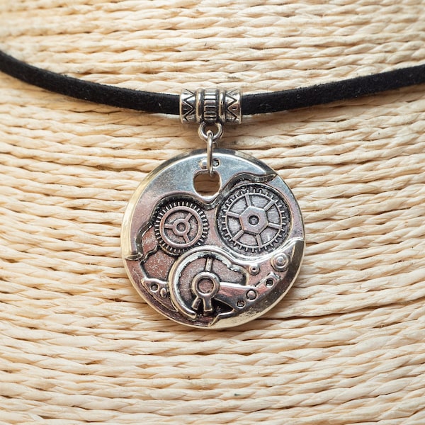 Steampunk Collier Mécanisme Tour De Cou Gear Mécanique Tour De Cou Unisexe Bijoux Collier pour Hommes Horloge Tour De Cou Cadeau De Noël