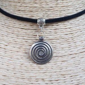 Spiral Necklace  Celtic Choker  Pendant Necklace  Ethnic Necklace  Boho Choker  Everyday Necklace  Unisex Jewelry  Christmas Gift
