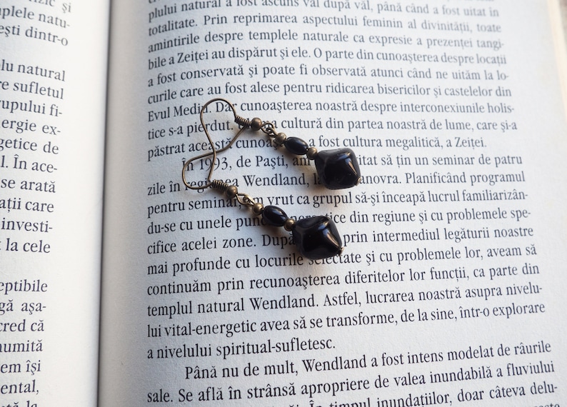 Boho Earrings Black Earrings Bead Earrings Dangle Earrings Drop Earrings Gift for women Gift for her