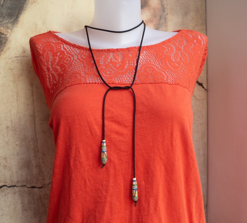 Long Cord Necklace Tie Choker Choker Faux Suede Suede Wrap Necklace Long Tie Necklace Boho Choker Black Suede Necklace