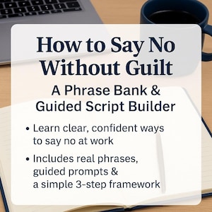 Cómo decir no en el trabajo: banco de frases imprimible y generador de guiones sobre límites