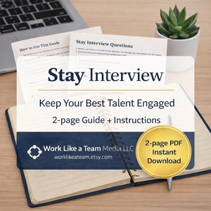 Stay Interview Worksheet – Employee Retention & Engagement Tool for Managers (Printable PDF)