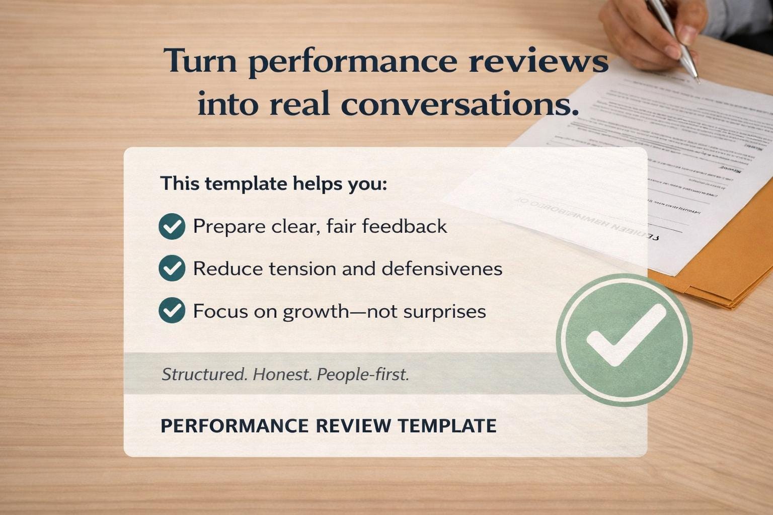 Performance Review Template – Employee Evaluation & Growth Conversation ...