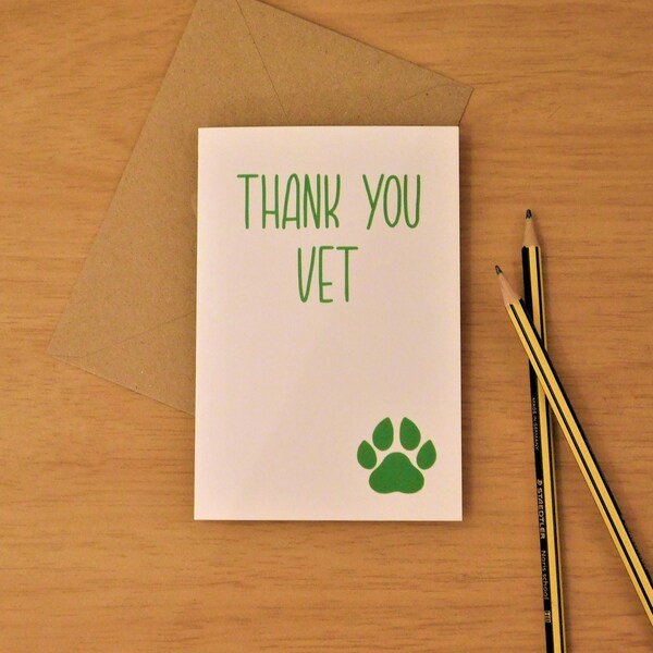 Veterinary Thank You Card Etsy Canada