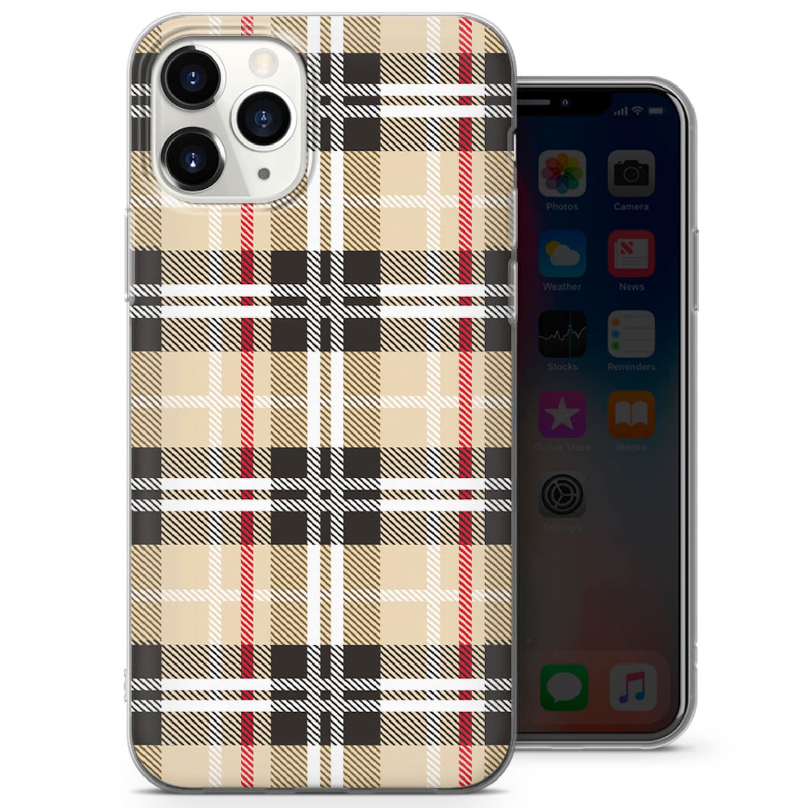 Burberry Plaid Phone Case Aesthetic Cover for iPhone 12 iPhone Etsy